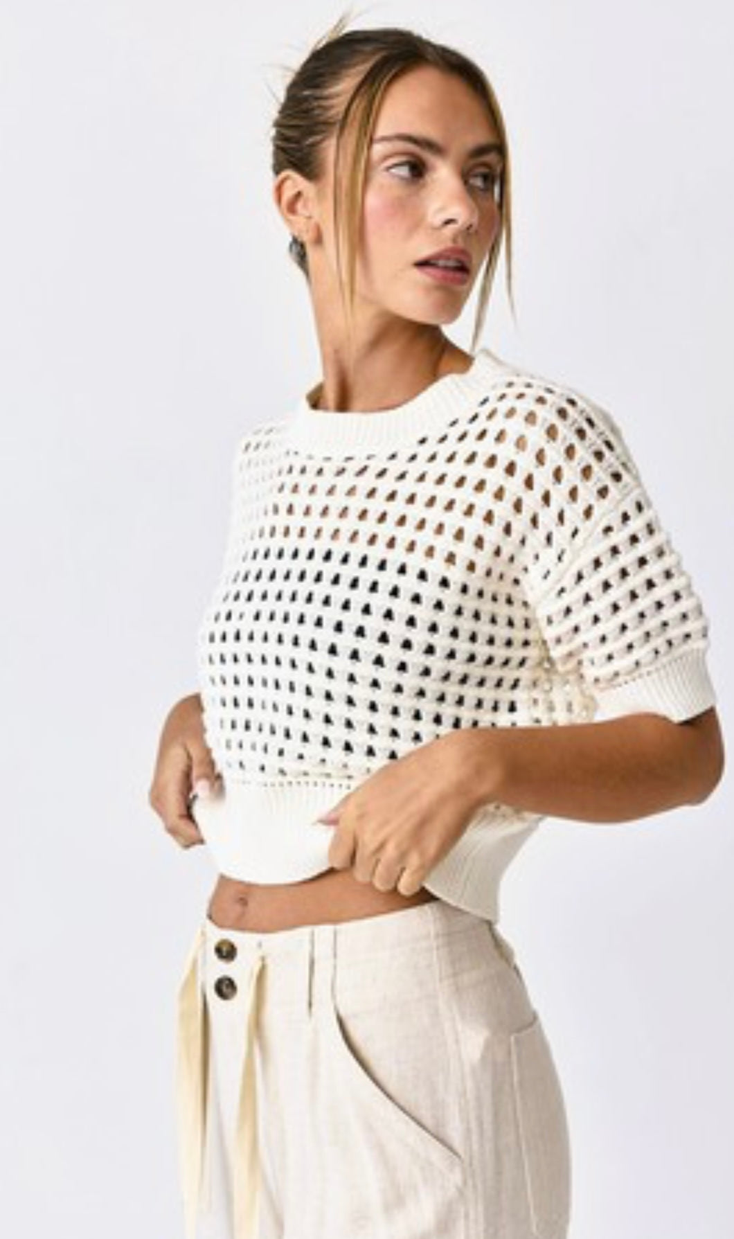 Alina Cropped Crochet Top