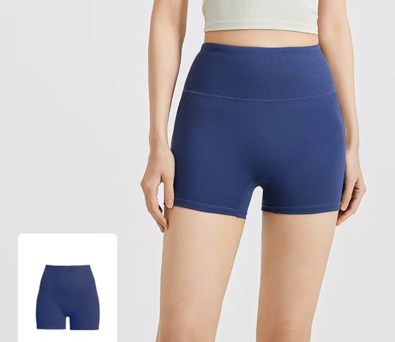 Waist Ribbed High Elasticity Biker Shorts