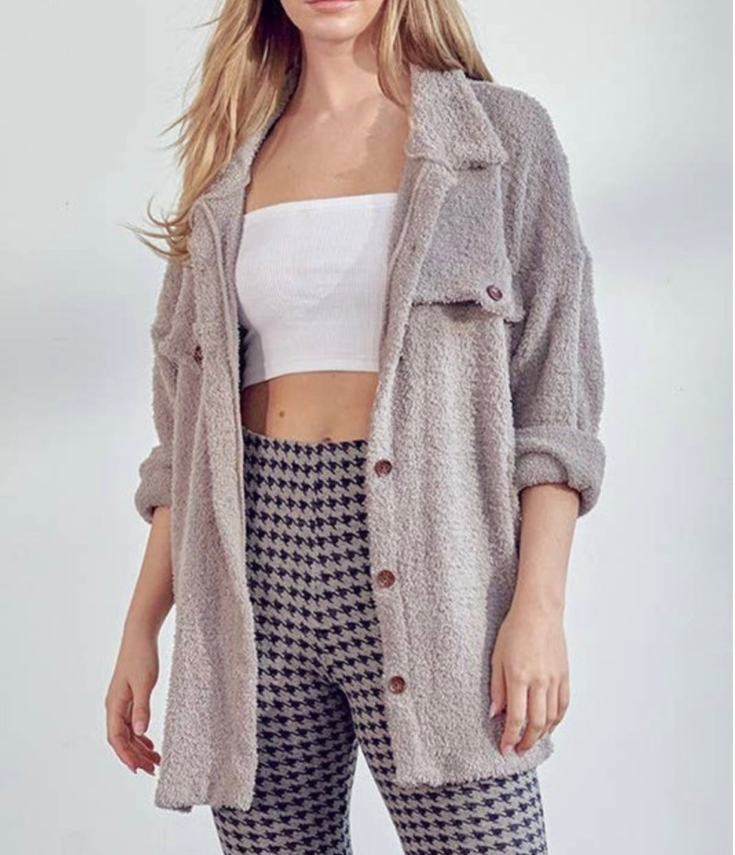 Plush Fluffy Comfy Oversized Shirt Top