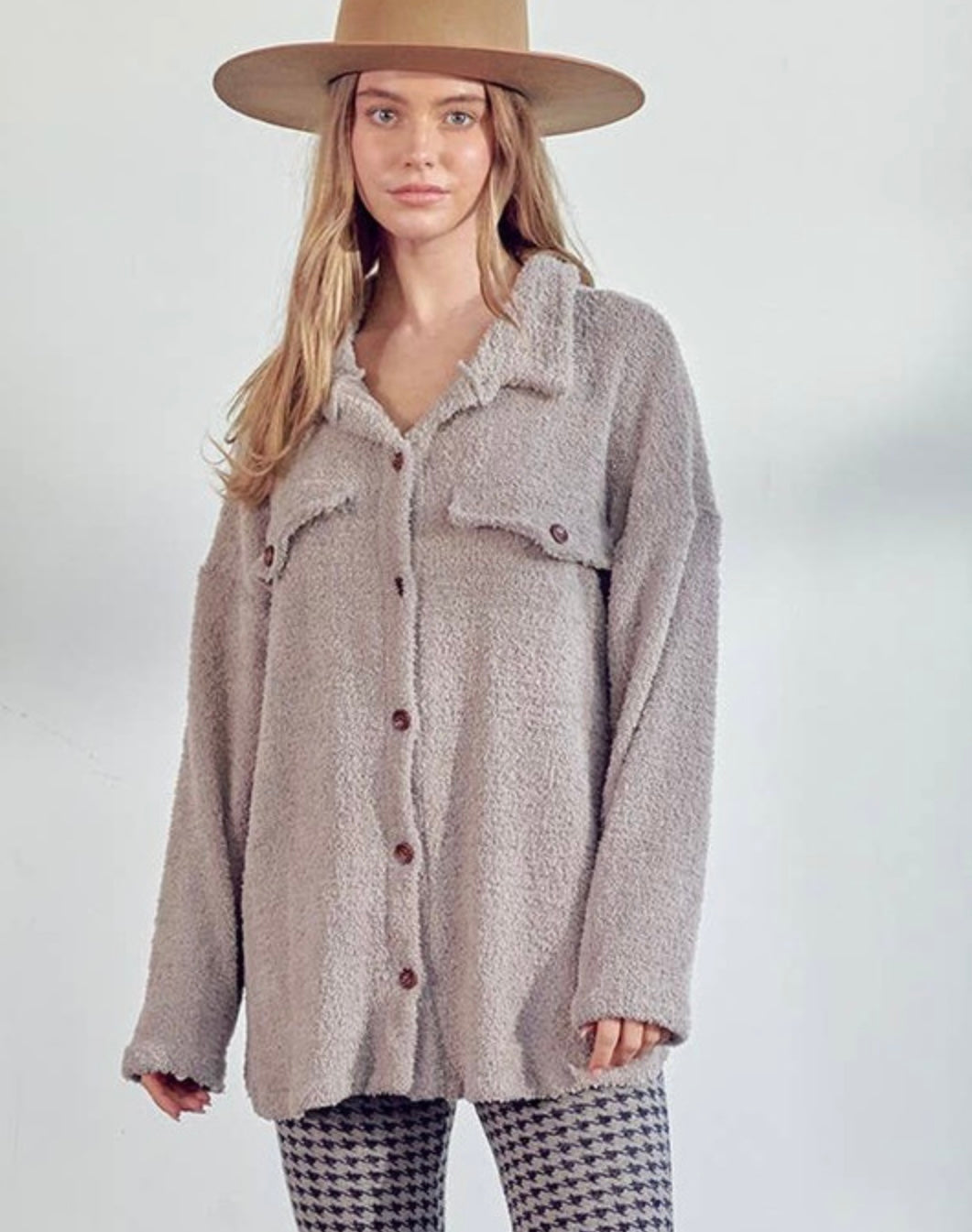 Plush Fluffy Comfy Oversized Shirt Top