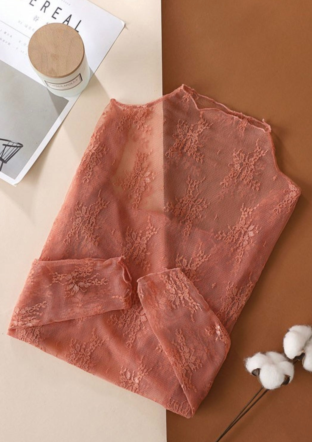 Sheer Lace Long Sleeve Top