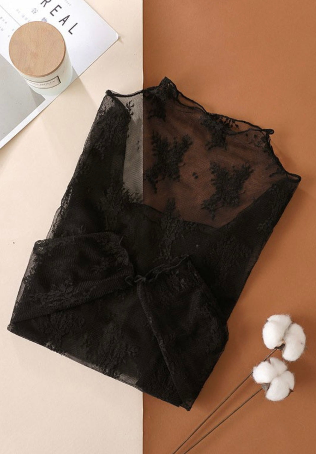 Sheer Lace Long Sleeve Top