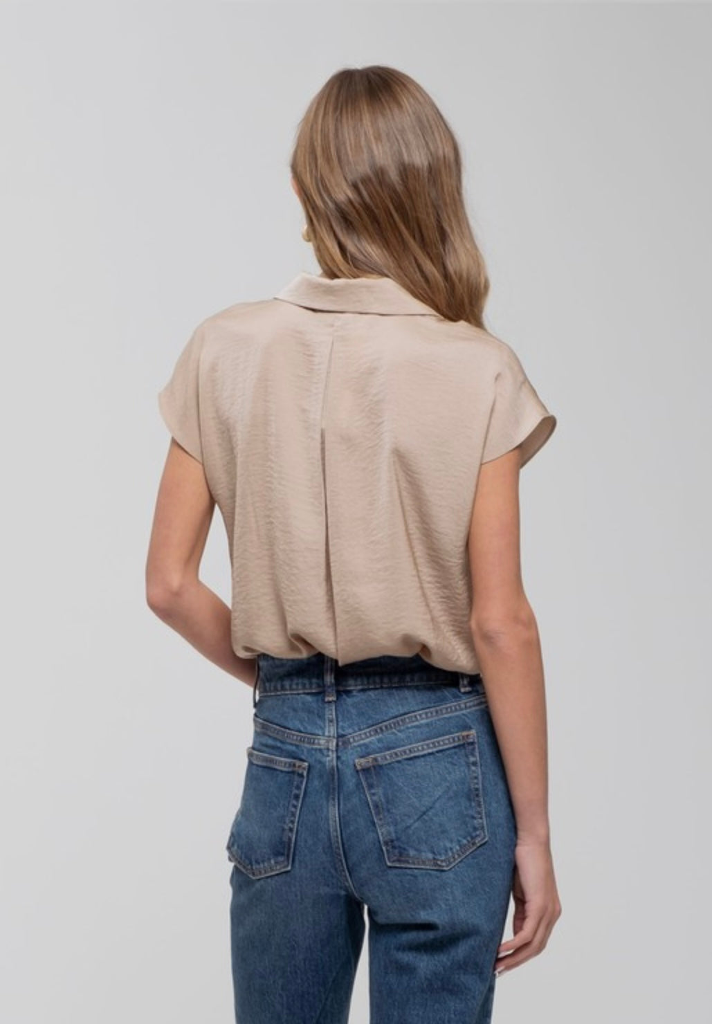 Sleeveless Drop Shoulder Button Up Top